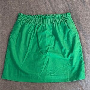 Vibrant Green A-Line Mini Skirt with Smocked Waist